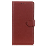 EIDERWOOD Google Pixel 10 / 10 Pro / 9 / 9 Pro Litchi Faux Leather Flip Case w. Wallet - Brown