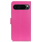 EIDERWOOD Google Pixel 10 / 10 Pro / 9 / 9 Pro Litchi Faux Leather Flip Case w. Wallet - Pink