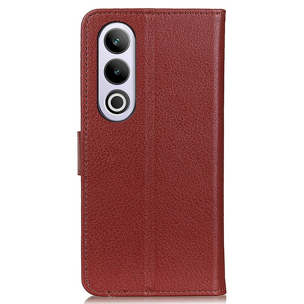 EIDERWOOD OnePlus Nord CE4 (5G) Litchi Leather Wallet Case - Brown