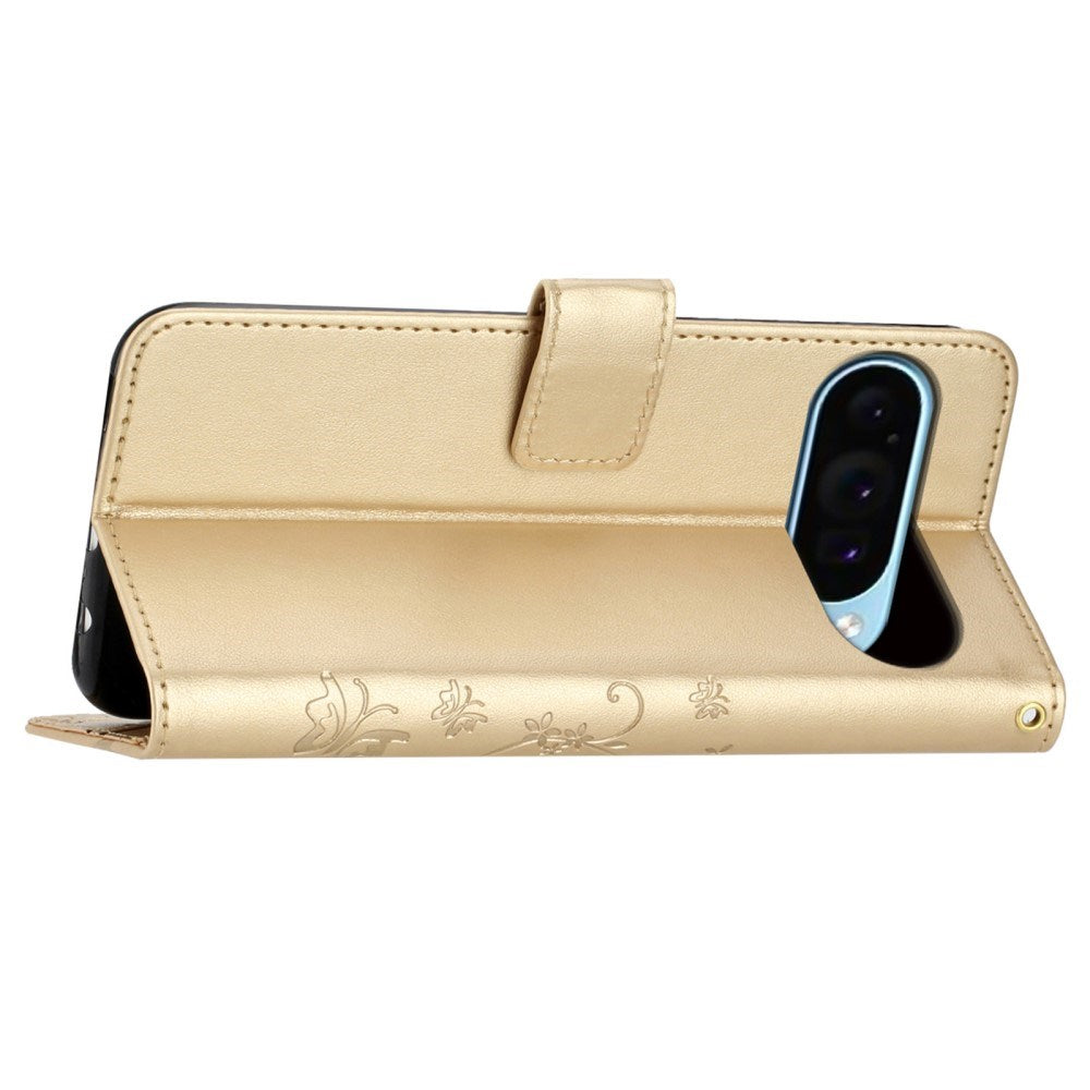 EIDERWOOD Google Pixel 9 / 9 Pro Butterflies Leather Wallet Case - Gold