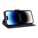 EIDERWOOD iPhone 14 Pro Max Faux Leather Flip Case with Strap - Blue