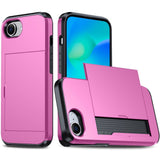 EIDERWOOD iPhone 16e Multifunctional Back Cover with Card Holder - Pink