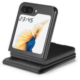 EIDERWOOD Samsung Galaxy Z Flip7 FE / Flip6 Faux Leather Flip Case with Cardholder & Stand Function - Black