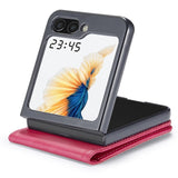 EIDERWOOD Samsung Galaxy Z Flip7 FE / Flip6 Faux Leather Flip Case with Cardholder & Stand Function - Pink