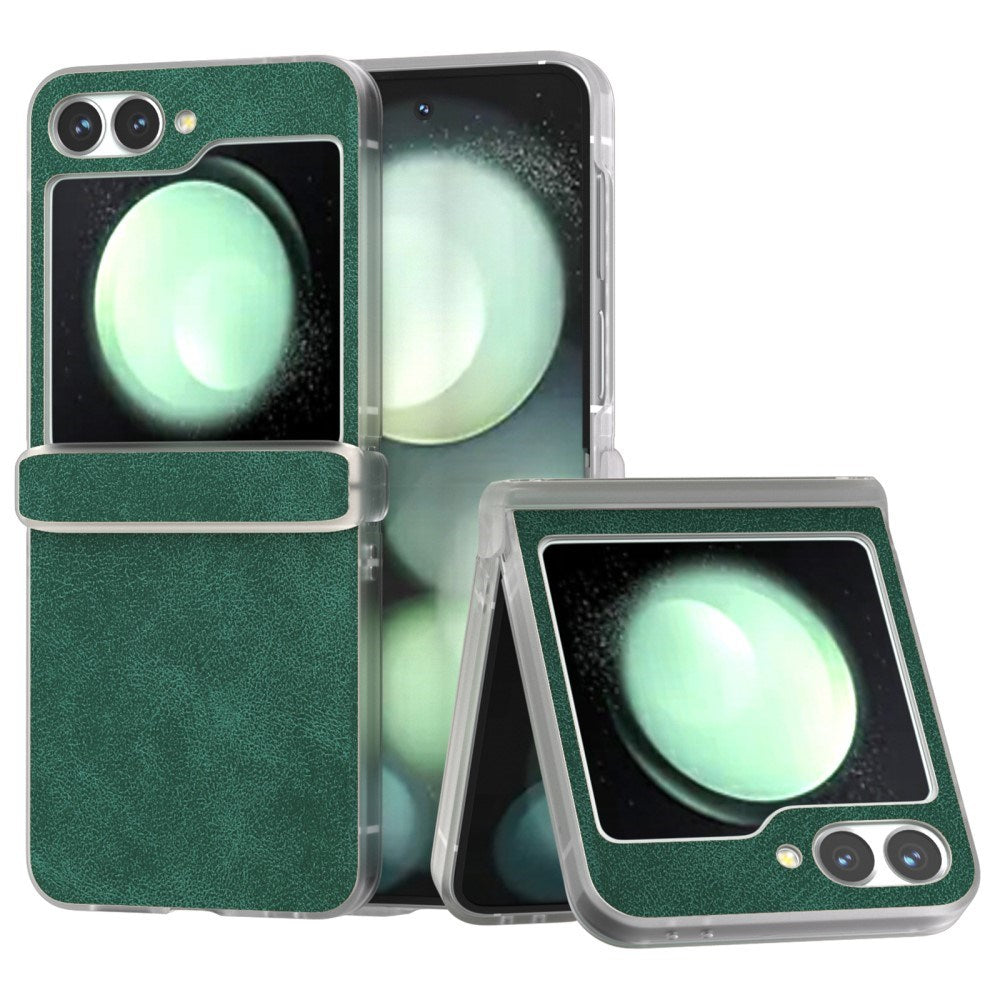 EIDERWOOD Samsung Galaxy Z Flip6 Leather Covered Plastic Case - Green