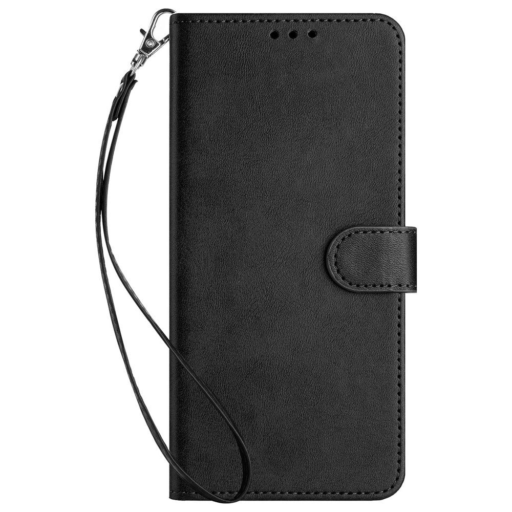 OPPO A77 (5G) / A57 / A57s EIDERWOOD Faux Leather Flip Case with Strap - Black