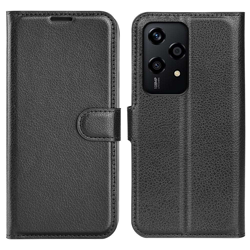 EIDERWOOD Honor 200 Lite Faux Leather Flip Case with Cardholder & Stand Function - Black