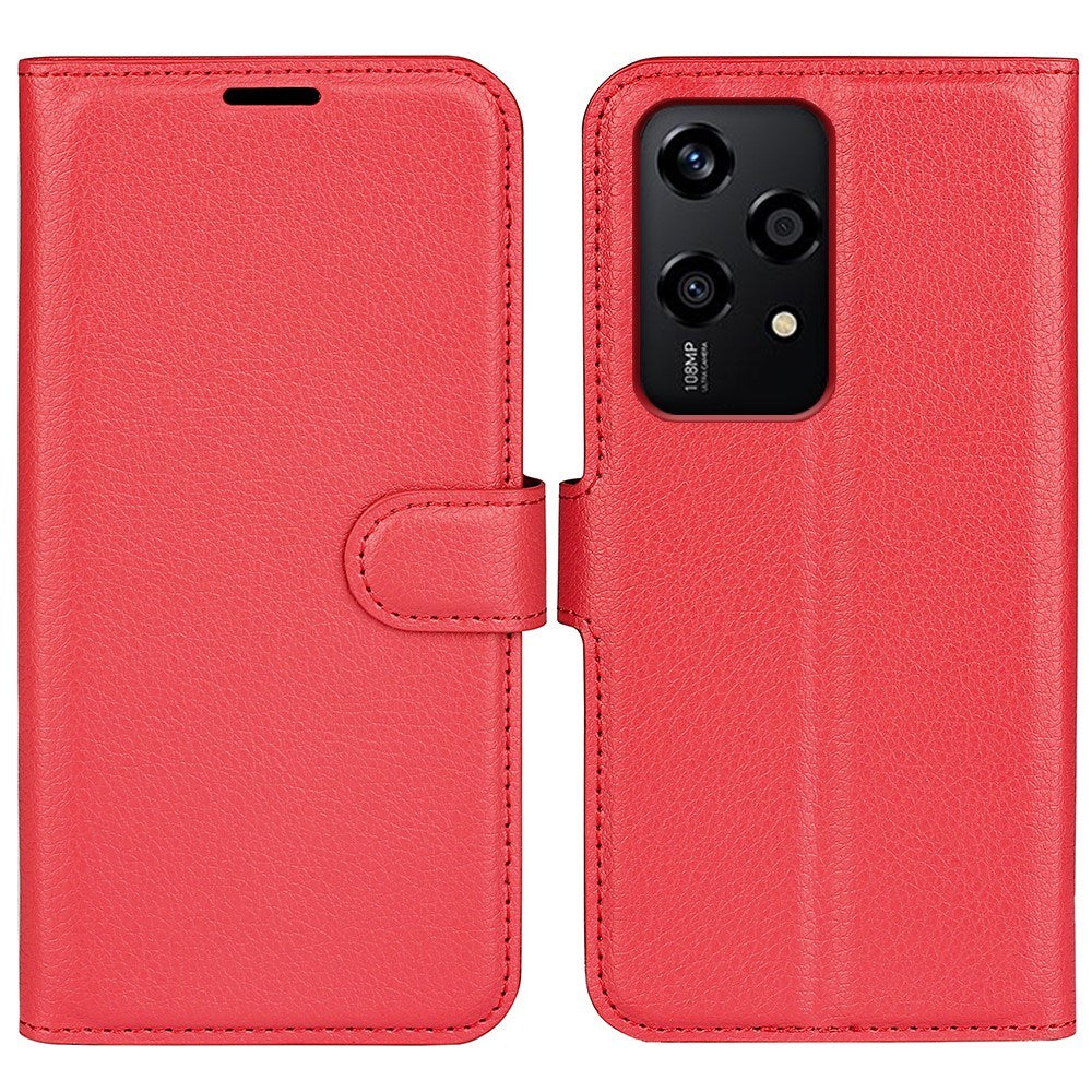 EIDERWOOD Honor 200 Lite Faux Leather Flip Case with Cardholder & Stand Function - Red