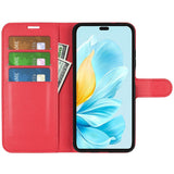 EIDERWOOD Honor 200 Lite Faux Leather Flip Case with Cardholder & Stand Function - Red