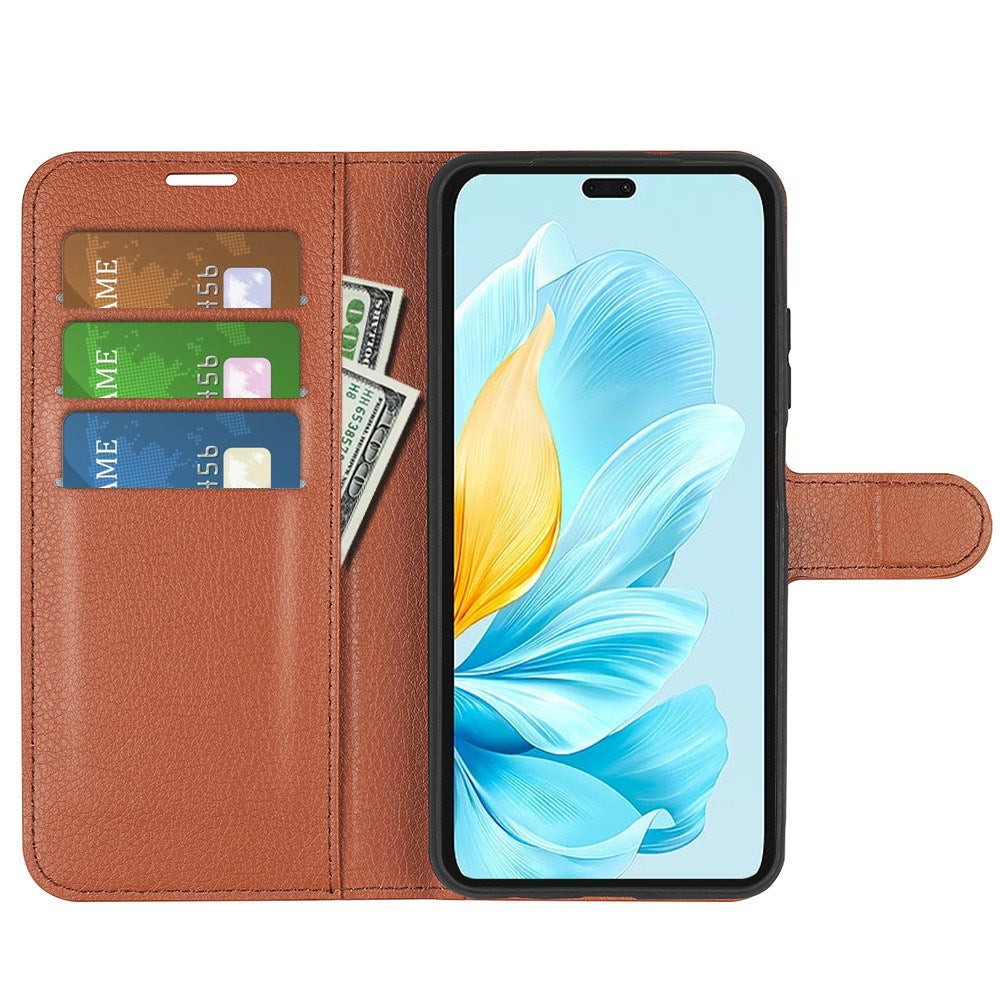 EIDERWOOD Honor 200 Lite Faux Leather Flip Case with Cardholder & Stand Function - Brown