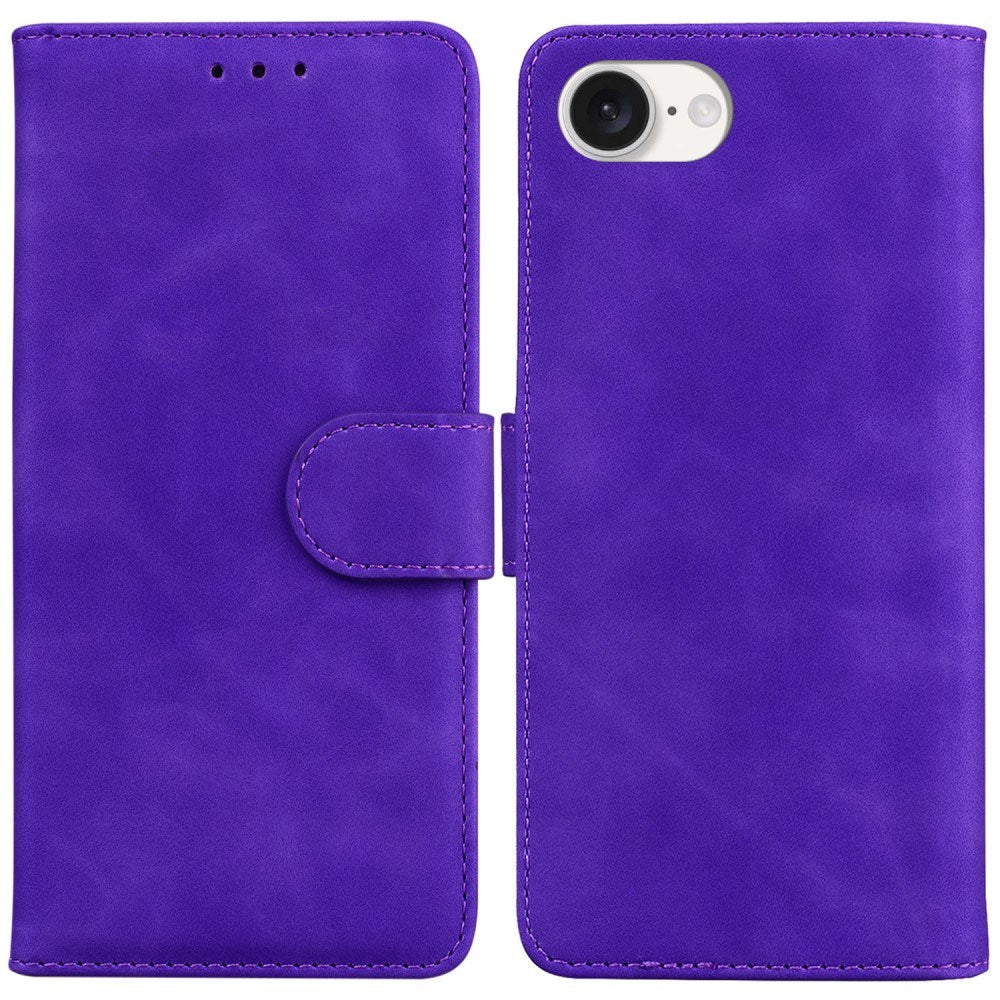 EIDERWOOD iPhone 16e Leatherette Flip Case with Stand Function & Card Holder - Purple