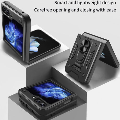 EIDERWOOD Samsung Galaxy Z Flip7 FE / Flip6 Hybrid Craftsman Case with Kickstand - Black