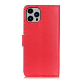 EIDERWOOD iPhone 16 Pro Max Litchi Leather Wallet Case - Red