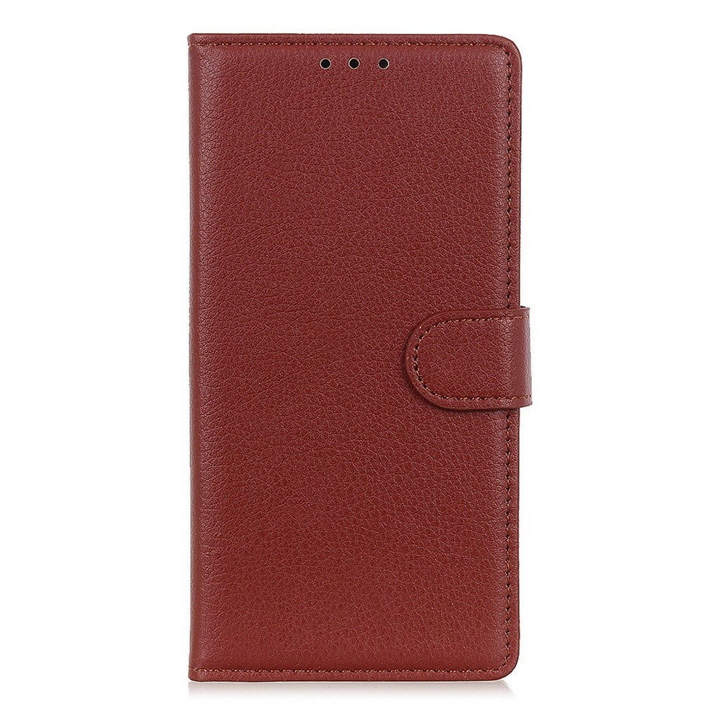 EIDERWOOD iPhone 16 Pro Max Litchi Leather Wallet Case - Brown