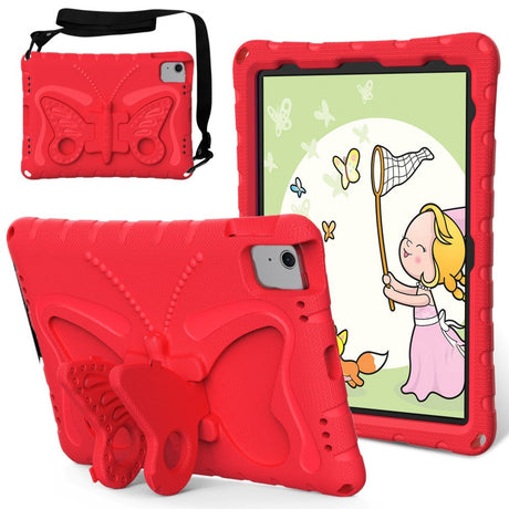 EIDERWOOD iPad Air 11" (2024) Kids Case - Butterfly Kickstand Case - Red