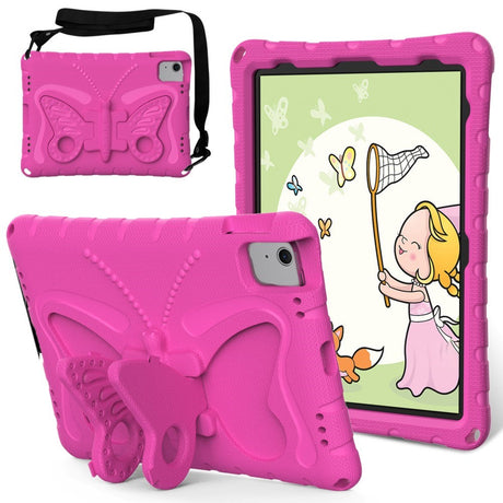 EIDERWOOD iPad Air 11" (2024) Kids Case - Butterfly Kickstand Case - Pink