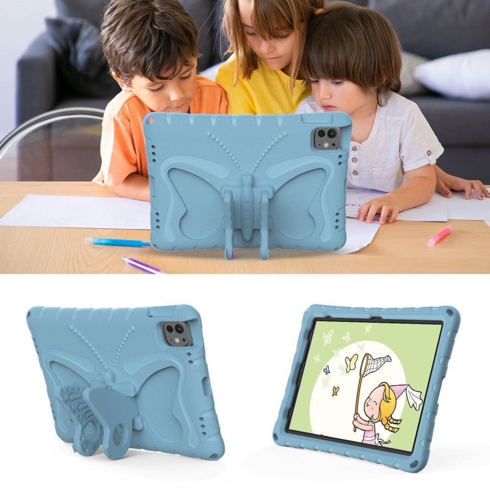 EIDERWOOD iPad Pro 11" (2024) Kids Case - Butterfly Kickstand Case - Light Blue