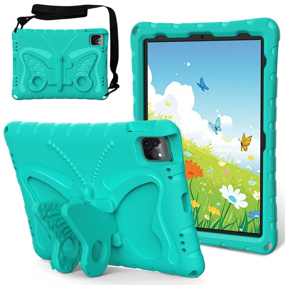 EIDERWOOD iPad Air / Pro 13" (2024) / Pro 12.9" (2022-2018) Kids Case - Butterfly Kickstand Case - Mint Green