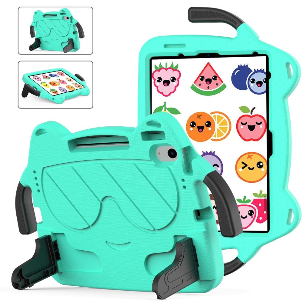 EIDERWOOD iPad Air 11" (2024) Kids Case - Smiley - Kickstand & Handle - Mint Green