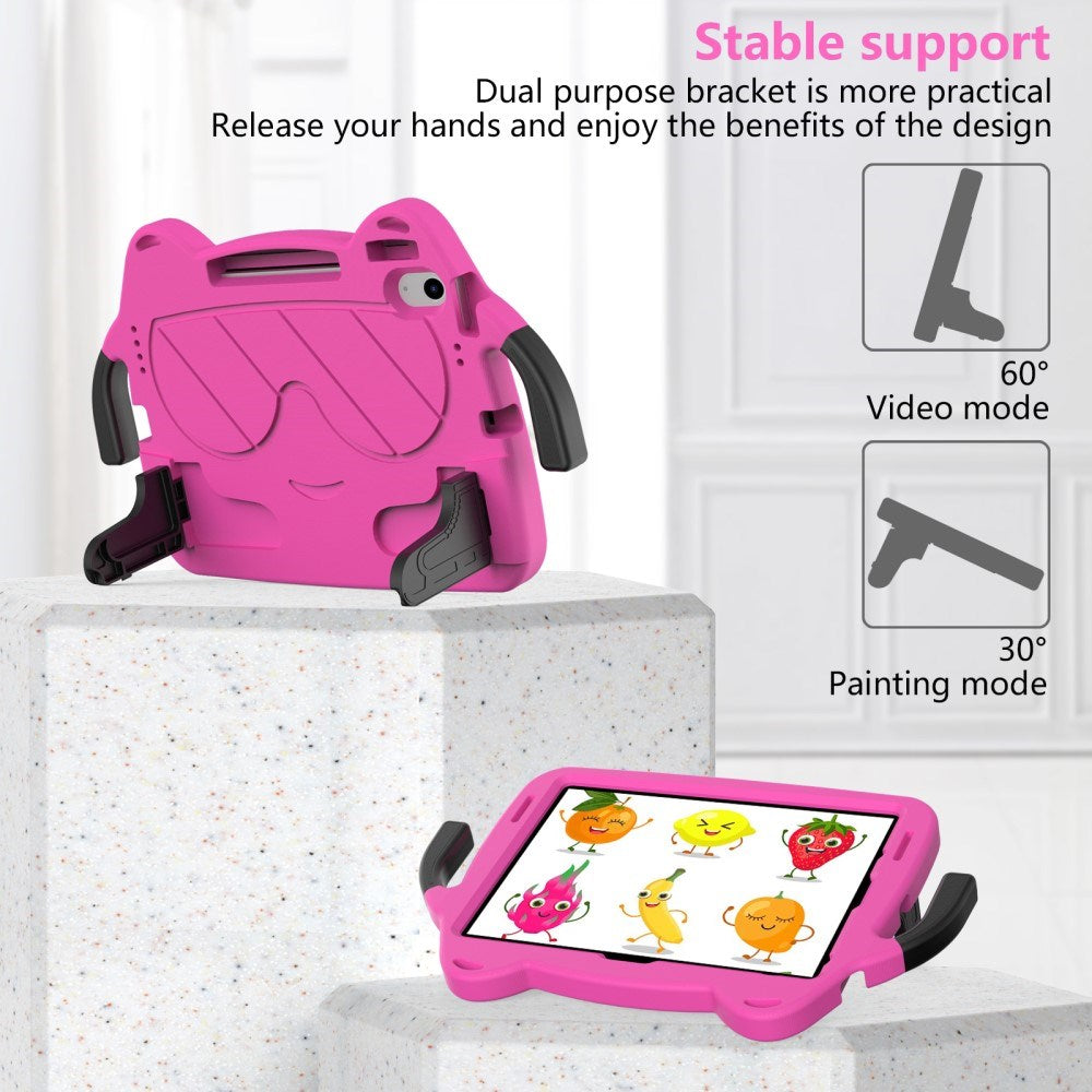 EIDERWOOD iPad Air 11" (2024) Kids Case - Smiley - Kickstand & Handle - Pink