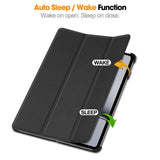 OnePlus Pad 2 Tri-Fold Leather Flip Case w. Wake Up/Sleep Function - Black