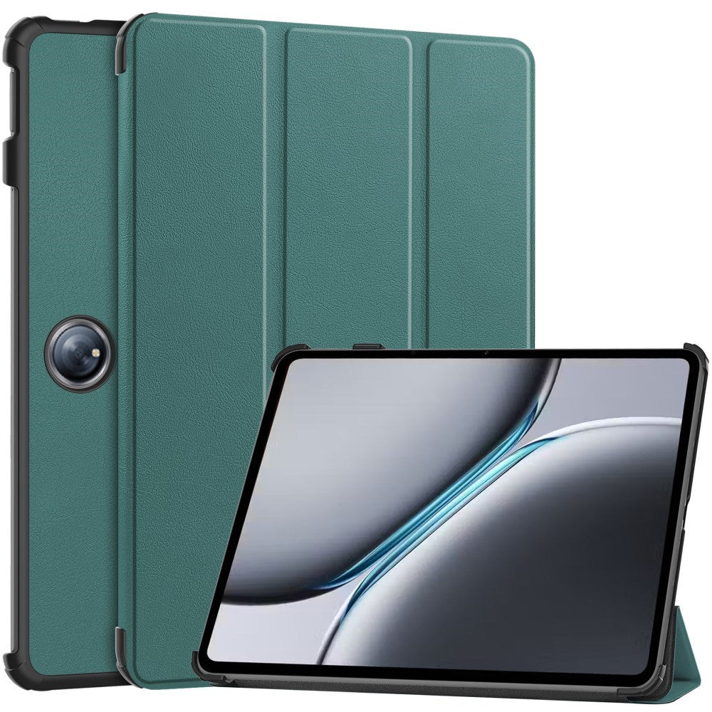 OnePlus Pad 2 Tri-Fold Leather Flip Case w. Wake Up/Sleep Function - Green