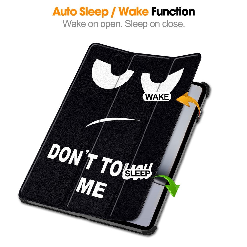 EIDERWOOD OnePlus Pad 2 Tri-Fold PU Flip Case with Sleep / Wake-up Function - "Don't Touch Me"