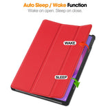 EIDERWOOD Lenovo IdeaTab Pro Faux Leather Flip Case with Stand Function & Pencil Holder - Red