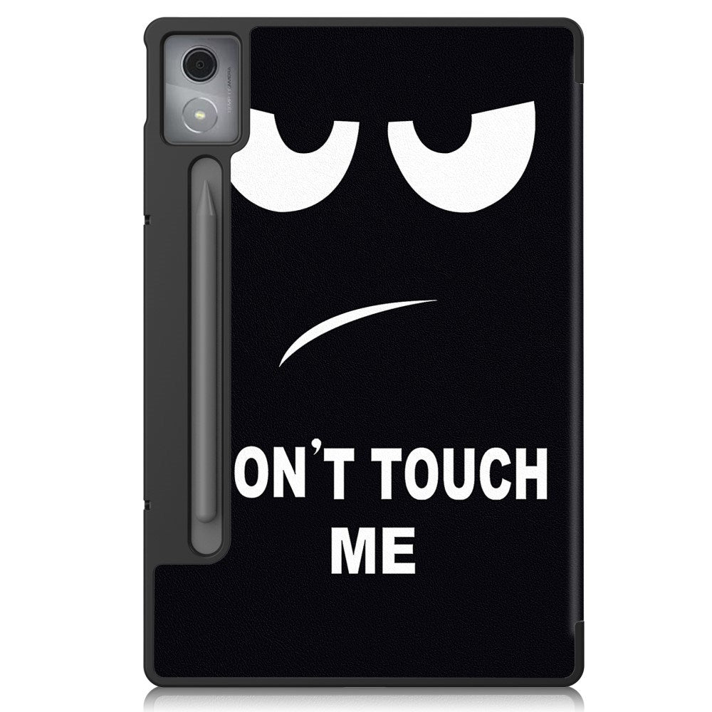 EIDERWOOD Lenovo IdeaTab Pro Tri-Fold Faux Leather Flip Case with Pattern - Don't Touch Me
