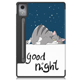 EIDERWOOD Lenovo IdeaTab Pro Tri-Fold Faux Leather Flip Case with Pattern - Cat