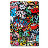 EIDERWOOD Lenovo IdeaTab Pro Tri-Fold Faux Leather Flip Case with Pattern - Graffiti