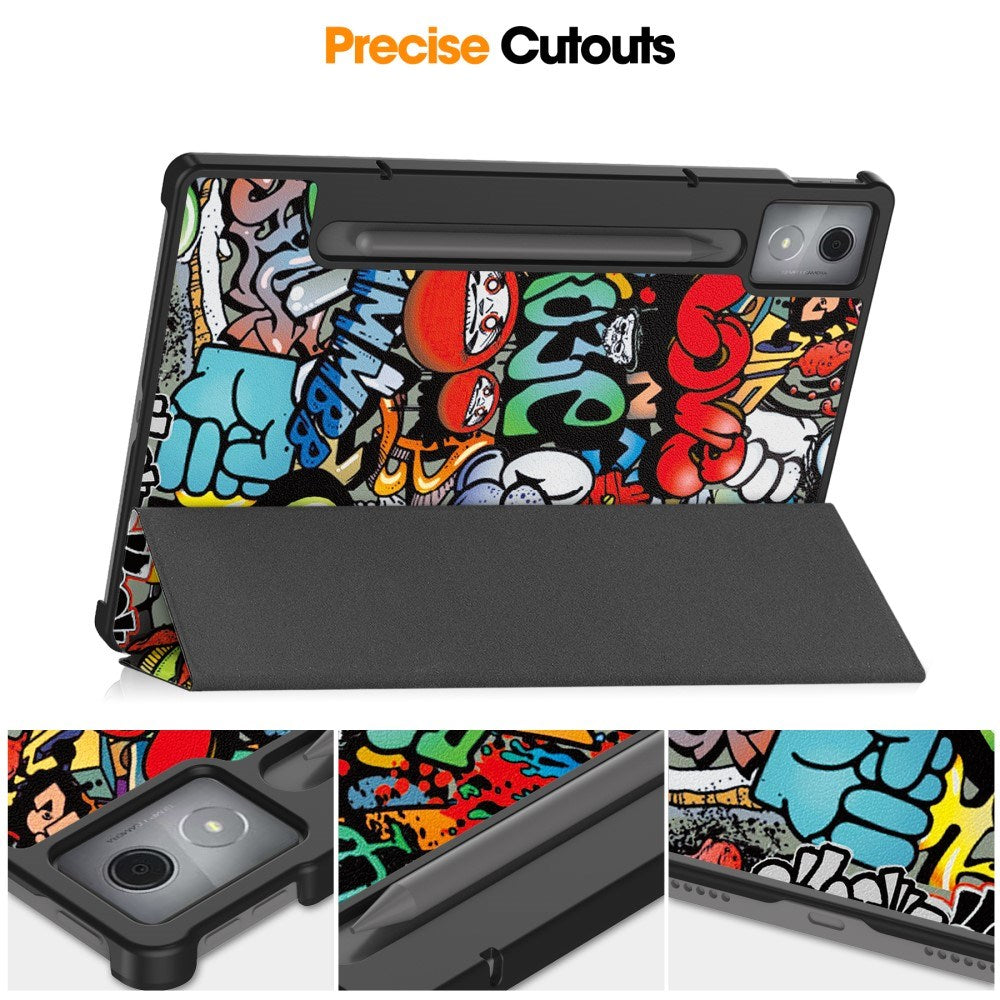 EIDERWOOD Lenovo IdeaTab Pro Tri-Fold Faux Leather Flip Case with Pattern - Graffiti