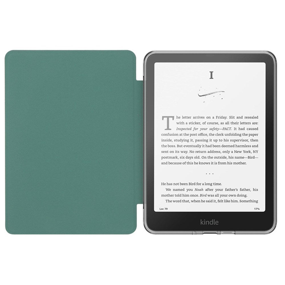EIDERWOOD Amazon Kindle Paperwhite (2024) Faux Leather Flip Case - Transparent / Grey