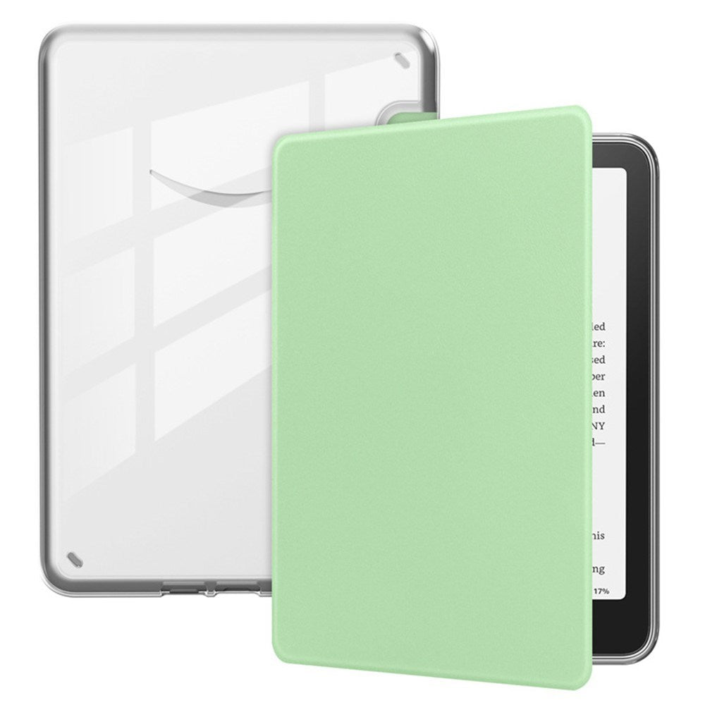 EIDERWOOD Amazon Kindle Paperwhite (2024) Faux Leather Flip Case - Transparent / Light Green
