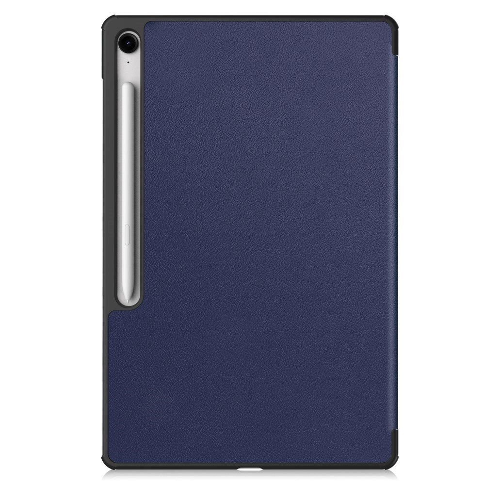 EIDERWOOD Samsung Galaxy Tab S10 FE+ (Plus) Faux Leather Flip Case with Stand Function & Pencil Holder - Blue
