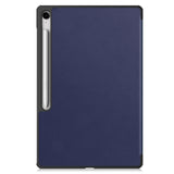EIDERWOOD Samsung Galaxy Tab S10 FE+ (Plus) Faux Leather Flip Case with Stand Function & Pencil Holder - Blue