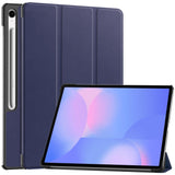 EIDERWOOD Samsung Galaxy Tab S10 FE+ (Plus) Faux Leather Flip Case with Stand Function & Pencil Holder - Blue