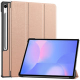 EIDERWOOD Samsung Galaxy Tab S10 FE+ (Plus) Faux Leather Flip Case with Stand Function & Pencil Holder - Rose Gold