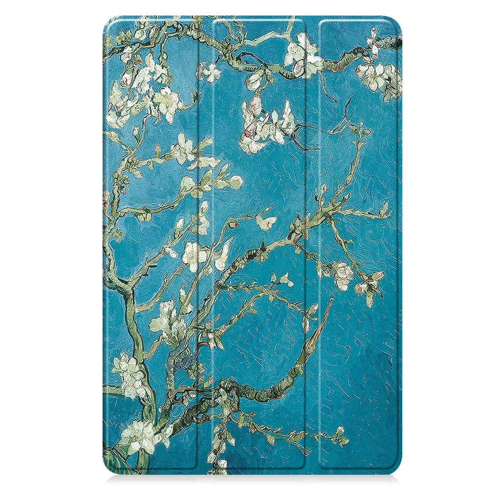 EIDERWOOD Samsung Galaxy Tab S10 FE+ (Plus) Tri-Fold Faux Leather Flip Case with Pattern - Flower