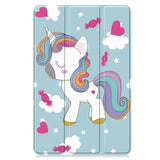 EIDERWOOD Samsung Galaxy Tab S10 FE+ (Plus) Tri-Fold Faux Leather Flip Case with Pattern - Unicorn