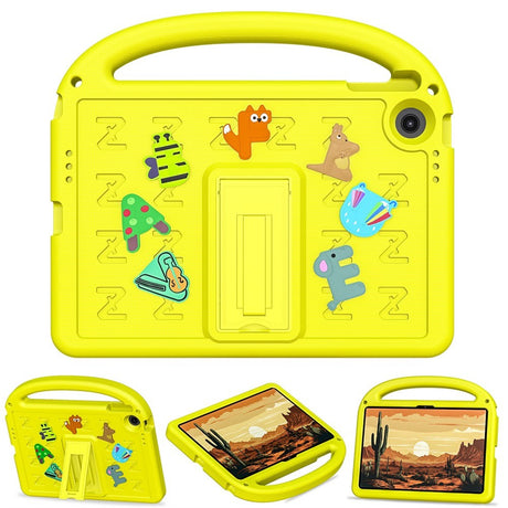 EIDERWOOD Lenovo Tab 10.1" Kids Case with Kickstand & Hand Holder - Yellow