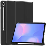 EIDERWOOD Samsung Galaxy Tab S10 FE+ (Plus) Tri-Fold Faux Leather Flip Case with Stylus Pen Holder - Black