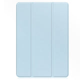 EIDERWOOD Samsung Galaxy Tab S10 FE+ (Plus) Tri-Fold Faux Leather Flip Case with Stylus Pen Holder - Light Blue