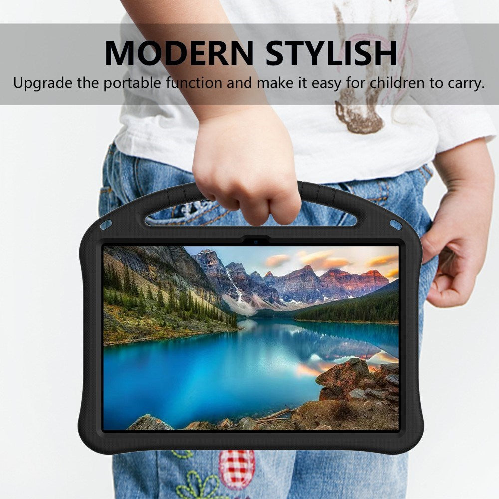 EIDERWOOD Samsung Galaxy Tab S10 FE+ (Plus) Anti-Drop Tablet Case with Handle and Kickstand - Black