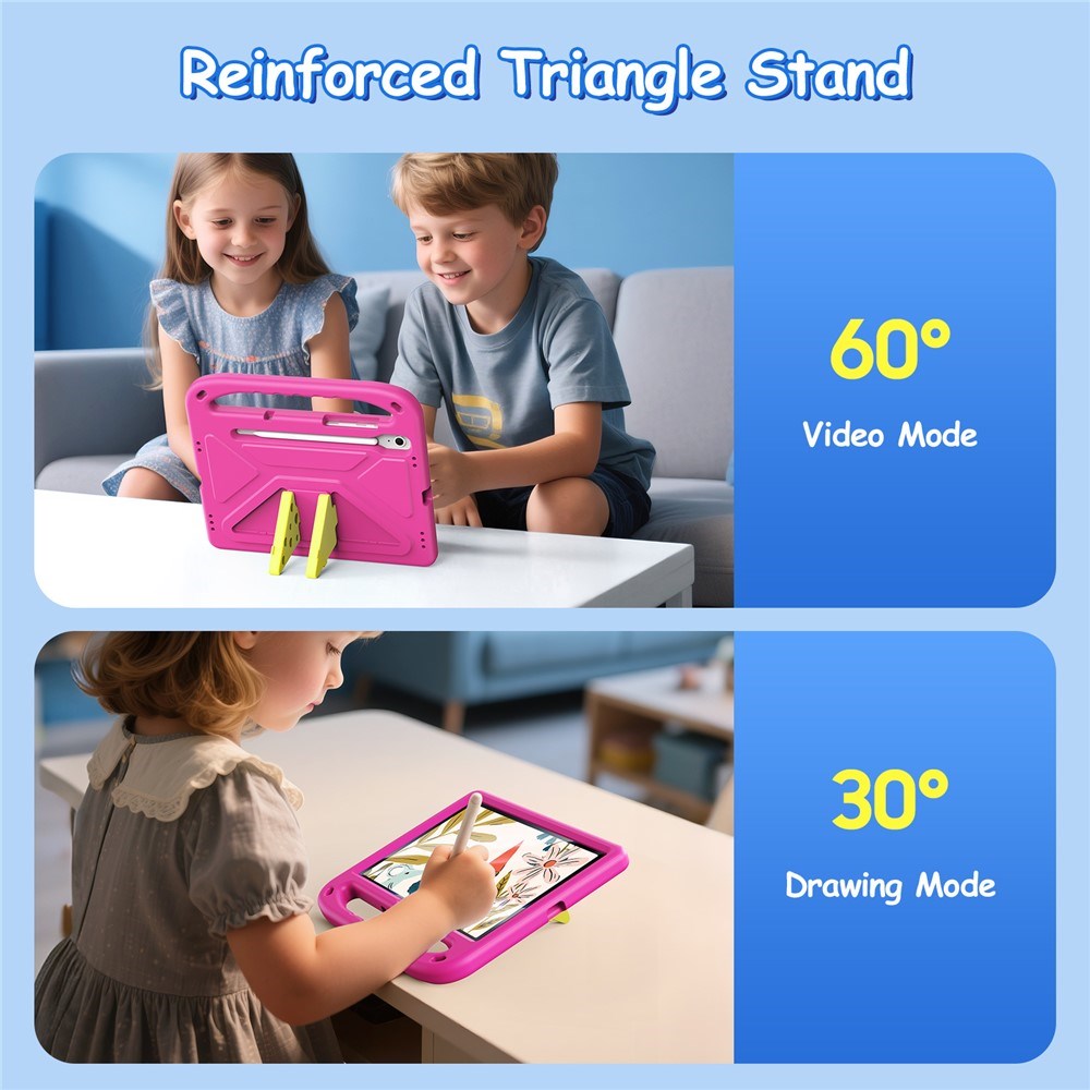 DUX DUCIS Samsung Galaxy Tab S10 Lite / S10 FE / S9 FE / S9 / S8 / S7 Children's Case with Stand Function & Stylus Pen Holder - Pink