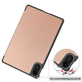 Xiaomi Redmi Pad 2 EIDERWOOD Leather Flip Case - Rose Gold
