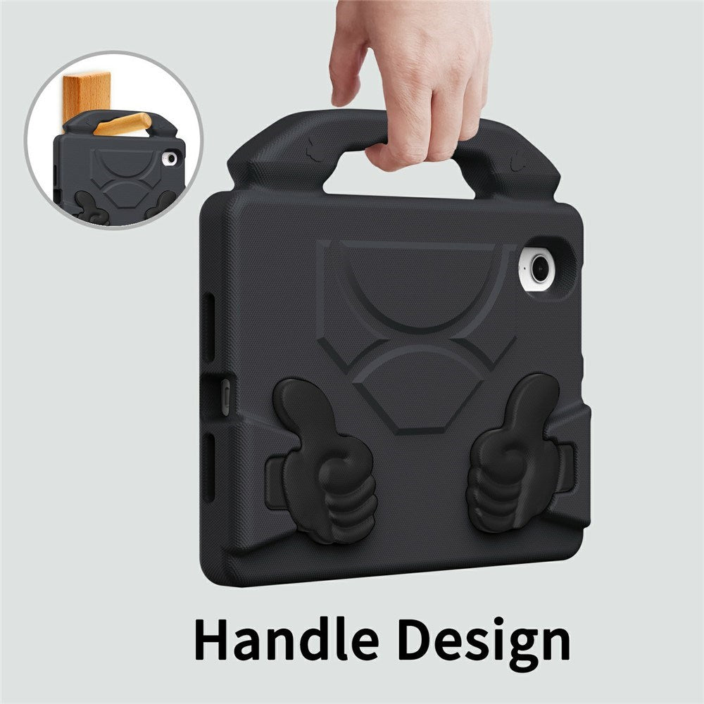 EIDERWOOD iPad Mini (2024 / 2021) Kids Case with Thumb Kickstand - Black