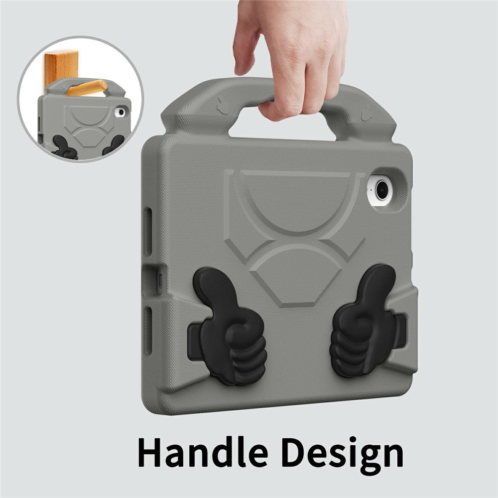 EIDERWOOD iPad Mini (2024 / 2021) Kids Case with Thumb Kickstand - Grey