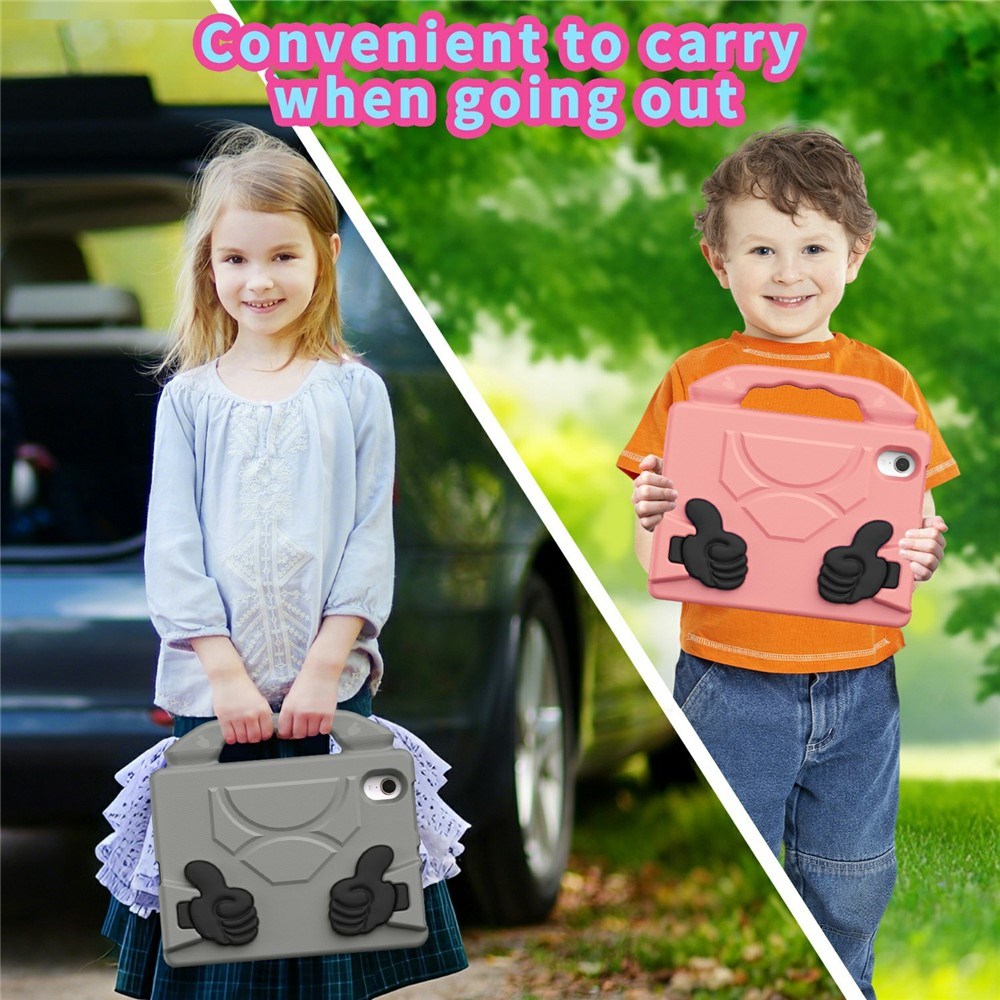 EIDERWOOD iPad Mini (2024 / 2021) Kids Case with Thumb Kickstand - Grey