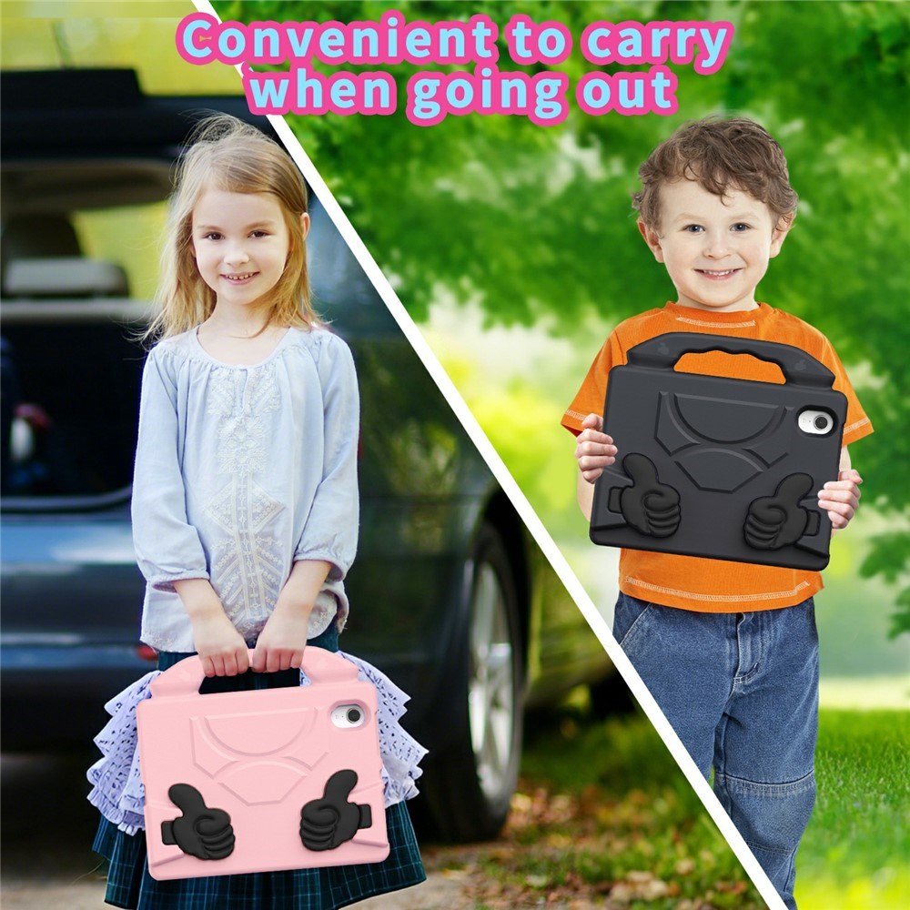 EIDERWOOD iPad Mini (2024 / 2021) Kids Case with Thumb Kickstand - Pink